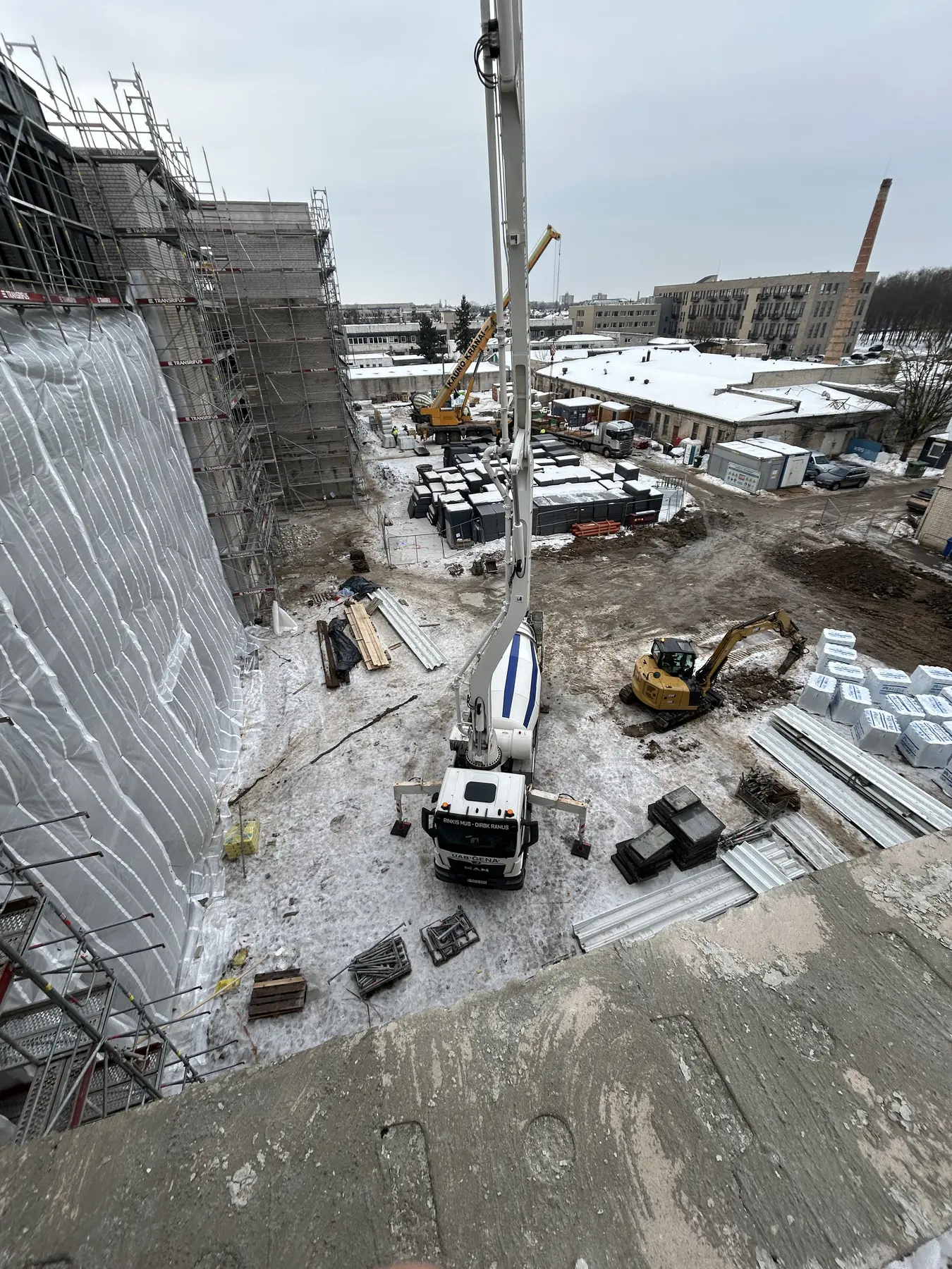 Betono siurblys statybos objekte