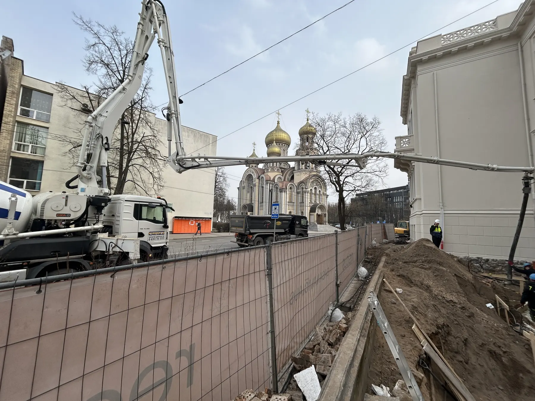 Betono siurblys miesto objekte